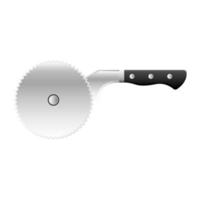 Cartoon kitchenware cultery pizza cutter gray gradient color vector