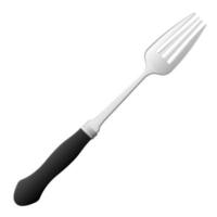 Cartoon kitchenware cultery stainless fork gray gradient color vector