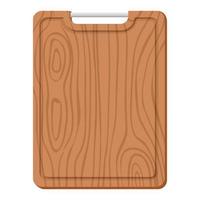 Cartoon nature wooden kitchenware utensil square cutting board with wood grain texture vector