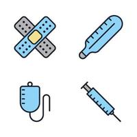 conjunto de elementos de medicina y salud plantilla de símbolo de icono para la ilustración de vector de logotipo de colección de diseño gráfico y web