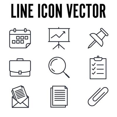 office stationery elements set icon symbol template for graphic and web design collection logo vector illustration