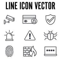 conjunto de elementos de protección y seguridad plantilla de símbolo de icono para la ilustración de vector de logotipo de colección de diseño gráfico y web