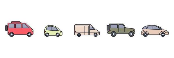 plantilla de símbolo de icono de conjunto de transporte de coche para ilustración de vector de logotipo de colección de diseño gráfico y web