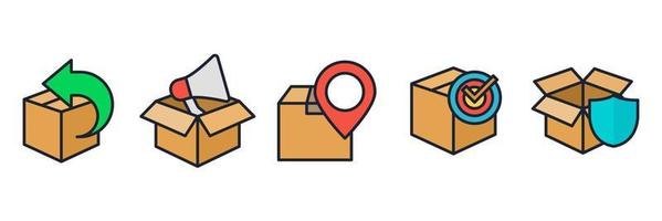 Shipping delivery set icon symbol template for graphic and web design collection logo vector illustration