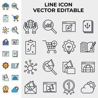 digital online marketing set icon symbol template for graphic and web design collection logo vector illustration