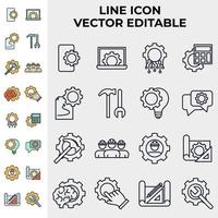 plantilla de símbolo de icono de conjunto de ingeniería para ilustración de vector de logotipo de colección de diseño gráfico y web