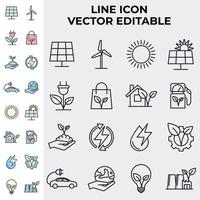 Respetuoso del medio ambiente. plantilla de símbolo de icono de conjunto de ecología para ilustración de vector de logotipo de colección de diseño gráfico y web