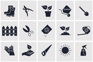 Flower and Gardening set icon symbol template for graphic and web design collection logo vector illustration