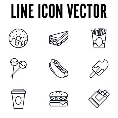 Fast food elements set icon symbol template for graphic and web design collection logo vector illustration