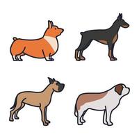 perros establecer plantilla de símbolo de icono para ilustración de vector de logotipo de colección de diseño gráfico y web