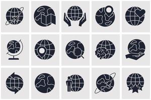 globe set icon symbol template for graphic and web design collection logo vector illustration