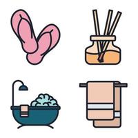 plantilla de símbolo de icono de conjunto de spa y belleza para ilustración de vector de logotipo de colección de diseño gráfico y web