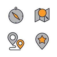 navegación. ubicación, elementos gps establecer plantilla de símbolo de icono para la ilustración de vector de logotipo de colección de diseño gráfico y web