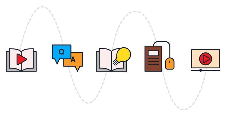 Online Education. e-learning set icon symbol template for graphic and web design collection logo vector illustration