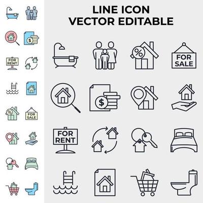 Real Estate elements set icon symbol template for graphic and web design collection logo vector illustration