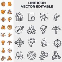 conjunto de elementos de trabajo en equipo de negocios plantilla de símbolo de icono para ilustración de vector de logotipo de colección de diseño gráfico y web