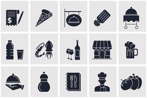 restaurant set icon symbol template for graphic and web design collection logo vector illustration