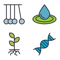 plantilla de símbolo de icono de conjunto de ciencia para ilustración de vector de logotipo de colección de diseño gráfico y web