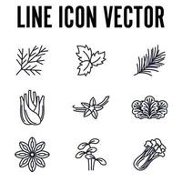 conjunto de elementos de especias, condimentos y hierbas plantilla de símbolo de icono para ilustración de vector de logotipo de colección de diseño gráfico y web