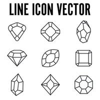 gemas joyas y diamantes conjunto icono símbolo plantilla para diseño gráfico y web colección logo vector ilustración