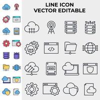 hosting set icon symbol template for graphic and web design collection logo vector illustration