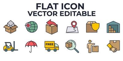 logistic set icon symbol template for graphic and web design collection logo vector illustration