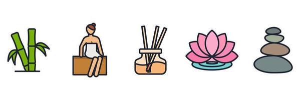 Spa and Beauty set icon symbol template for graphic and web design collection logo vector illustration