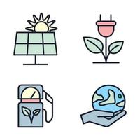 Respetuoso del medio ambiente. plantilla de símbolo de icono de conjunto de ecología para ilustración de vector de logotipo de colección de diseño gráfico y web