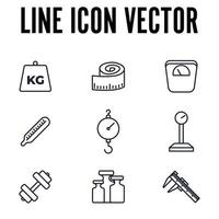 plantilla de símbolo de icono de conjunto de medición para ilustración de vector de logotipo de colección de diseño gráfico y web