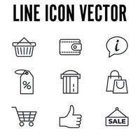 conjunto de elementos de compras en el mercado plantilla de símbolo de icono para ilustración de vector de logotipo de colección de diseño gráfico y web