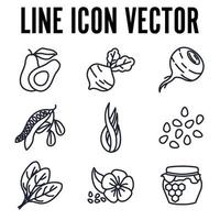 plantilla de símbolo de icono de conjunto de verduras para ilustración de vector de logotipo de colección de diseño gráfico y web