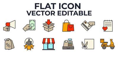 ecommerce. online shopping set icon symbol template for graphic and web design collection logo vector illustration