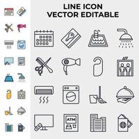 plantilla de símbolo de icono de conjunto de hotel para ilustración de vector de logotipo de colección de diseño gráfico y web