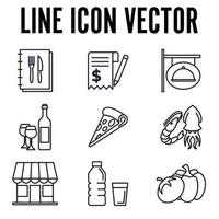 plantilla de símbolo de icono de conjunto de restaurante para ilustración de vector de logotipo de colección de diseño gráfico y web