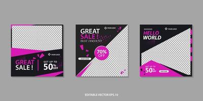 sosial media post template design vector