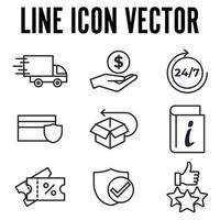 comercio electrónico, conjunto de compras en línea plantilla de símbolo de icono para la ilustración de vector de logotipo de colección de diseño gráfico y web