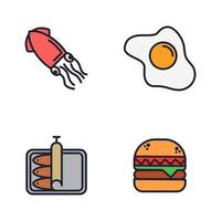 plantilla de símbolo de icono de conjunto de comida de carne para ilustración de vector de logotipo de colección de diseño gráfico y web