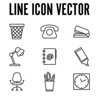 Office workspace set icon symbol template for graphic and web design collection logo vector illustration