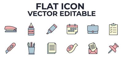 office stationery elements set icon symbol template for graphic and web design collection logo vector illustration