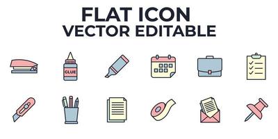 office stationery elements set icon symbol template for graphic and web design collection logo vector illustration