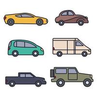 car transportation set icon symbol template for graphic and web design collection logo vector illustration