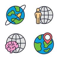 globe set icon symbol template for graphic and web design collection logo vector illustration