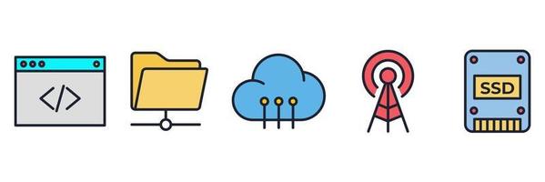 hosting set icon symbol template for graphic and web design collection logo vector illustration