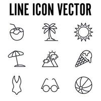 plantilla de símbolo de icono de conjunto de vacaciones de verano para ilustración de vector de logotipo de colección de diseño gráfico y web