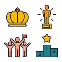 winning awards set icon symbol template for graphic and web design collection logo vector illustration