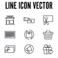 centros comerciales, plantilla de símbolo de icono de conjunto minorista para ilustración de vector de logotipo de colección de diseño gráfico y web