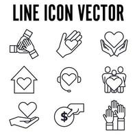 charity set icon symbol template for graphic and web design collection logo vector illustration