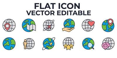 globe set icon symbol template for graphic and web design collection logo vector illustration