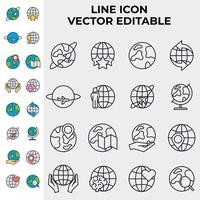 globe set icon symbol template for graphic and web design collection logo vector illustration