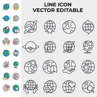 globe set icon symbol template for graphic and web design collection logo vector illustration